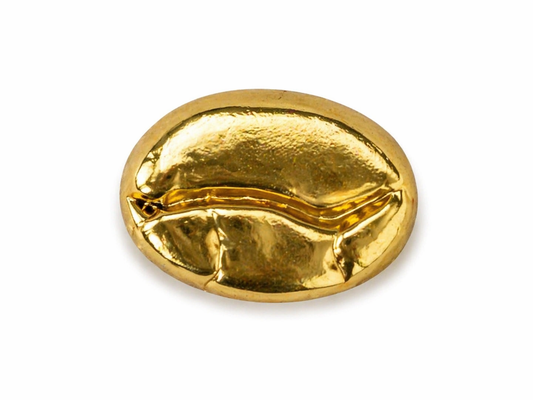 Big Coffee Bean Brooch – Oversized Gold Statement Pin