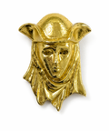 Venetian Muse Brooch – Gold Artistic Face Statement Pin