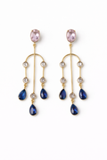 Sapphire Cascade Chandelier Earrings – Blue Crystal Statement Drops