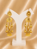 Golden Radiance Statement Tassel Earrings
