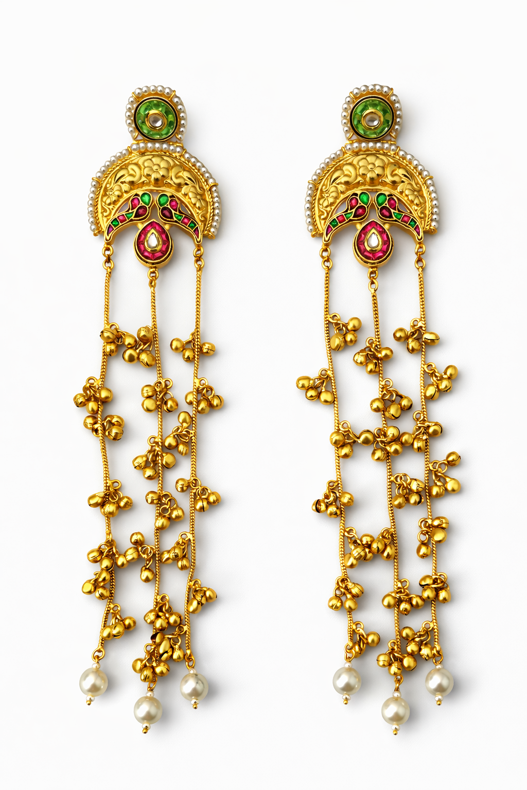 Royal Kundan Tassel Drop Earrings
