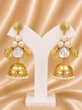 Pearl &amp; Peacock Jhumka Earrings