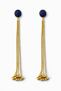 Midnight Blue Tassel Drop Earrings