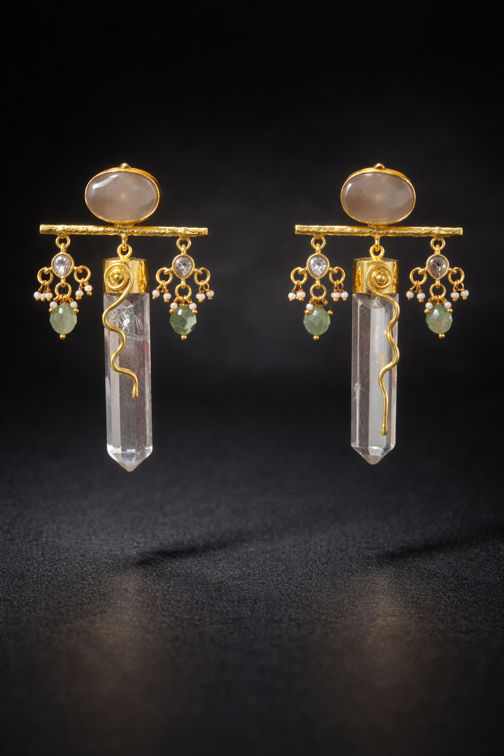 Celestial Crystal Quartz Drop Earrings