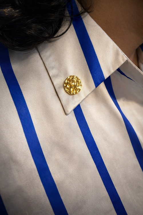 Auric Texture Collar Brooch Set – Contemporary Gold Statement Pins