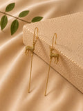 Golden Stag Threader Earcuff – Minimalist Deer Earcuff
