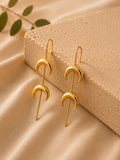 Luna Crescent Threader Earcuff – Celestial Long Drop Ear Chain