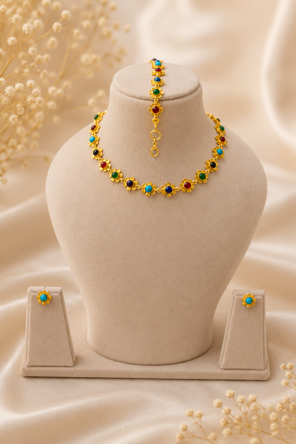 Rainbow Blossom Necklace Set