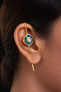 Green Stone Statement Ear Cuff - Etti Kapoor