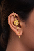 Sunburst crystal Gold Ear Cuff - Etti Kapoor