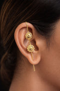 Double Floral Gold Ear Cuff